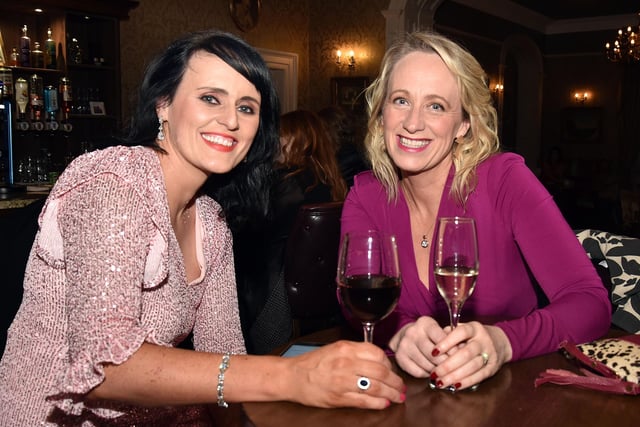 All smiles at the  Mid-Ulster Business Excellence Awards are Anita Doris, left, and Claire Daly. MU46-202.