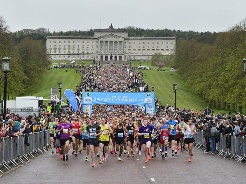 Thousands of runners took part in the Belfast City Marathon 2023.