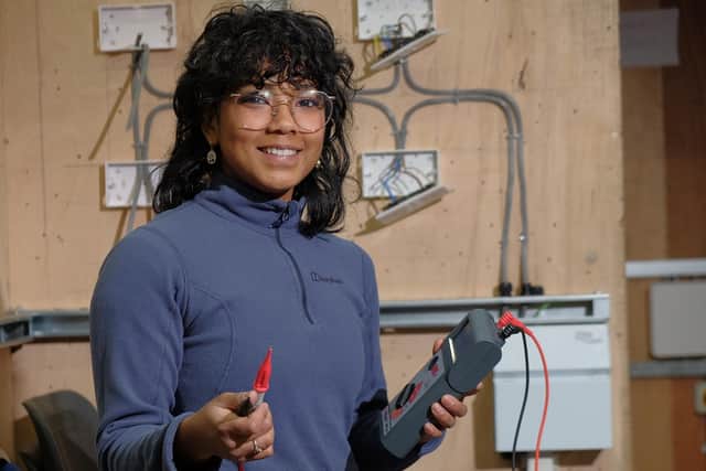 Jindara Scott, an apprentice electrician from Lisburn, is in the running to be named the Screwfix Trade Apprentice 2024. Pic credit:  Liam McArdle