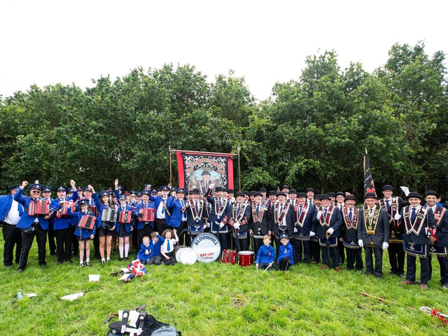 Pausing for a photo at Scarva on Saturday.