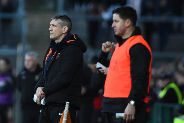 Conleith Gilligan (right) with Armagh manager Kieran McGeeney. Pic: John Merry