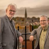 Presenters Tim McGarry and Dr David Hume pictured during filming for The Long And The Short Of It. Picture: Mark Cheah