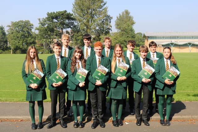 Old Scholars’ Prize winners awarded for outstanding achievement at GCSE level who all gained A* grades in each of their ten or eleven subjects include: Samuel Adams, Bryan Barr, Christopher Burns, Daniel Capper, Sarah Chapman, James Fisher, Matthew Gracey, Michael Grieve, Chrissy Hopkins, Ellie Luke, Harry Moore and Poppy Richardson. Not pictured: Nicholas Cheung.