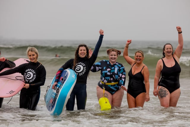Portrush's West Strand was one of 30 venues around the UK hosting a paddle out protest organised by Surfers Against Sewage on Saturday, May 18.