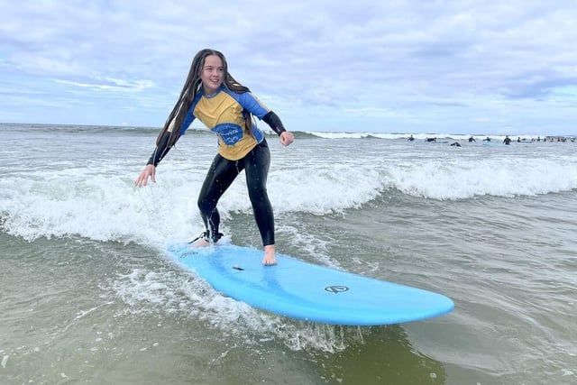 A go-to choice for surf schools and beginners, Benone Strand stretches for seven miles along the north coast, offering plenty of space to find your own peak. The beach is known for its clean, sandy bottom and absence of rocks or seaweed, making it a safe and accessible entry point for those new to surfing. Sheltered by the dramatic cliffs of Binevenagh and backed by rolling sand dunes, Benone is not just about the waves – the views across to Donegal are impressive, too. The beach is lifeguarded during the summer season and is suitable at all tide stages.