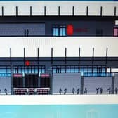 Proposed new stand. Pic: Mid and East Antrim Borough Council