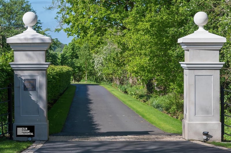 The twin entrance pillars.