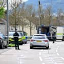 The scene of the security alert in Rathcoole on Saturday. Picture: Press Eye.