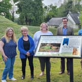 Pictured in the grounds of Kilwarlin Moravian Church are Kilwarlin Moravian Church Project Board members (left to right) Helen McVeigh, Dr Barbara Erwin (Chair), Gillian Law, Andrew Cunningham, Darren McKinstry (Secretary), Siobhan Dillon,(Project Sponsor) and Rev Dr Livingstone Thompson, (Minister of the Church). Pic credit: Alan Lewis