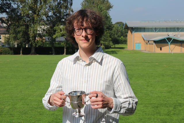 The Greer Cup was presented to Jonathan Irwin, who achieved 3 A*s and 1 A. The Manly Haughton Cup was presented this year to Judith Brown (not pictured) who achieved 4 A*s and 1 A.