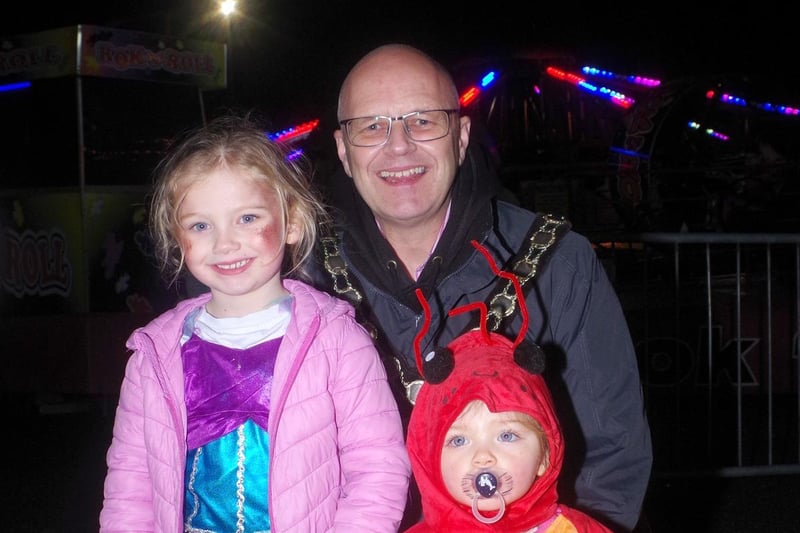 Chair of Mid Ulster District Council, Cllr Dominic Molloy enjoying the Halloween event in Coalisland.