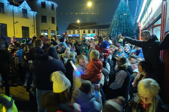 There was a big crowd in Maghera for the Christmas lights switch-on ceremony.