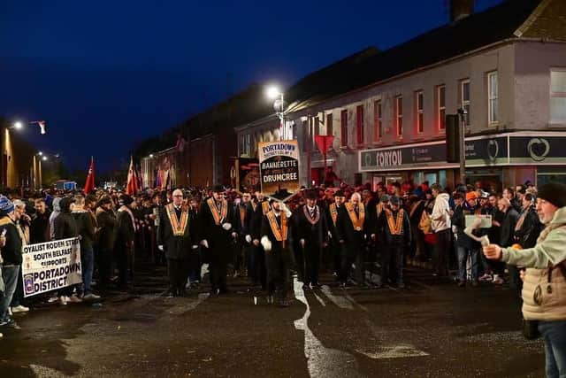 A major parade and rally took place in Portadown on Saturday (October 24), organised by Portadown District LOL 1, with Orangemen and the "entire Orange family" and wider unionist community turning out in numbers. The district says the event was intended to demonstrate the "strength of feeling" locally following the recent decision to overturn a determination allowing its traditional Garvaghy Road parade to proceed. Picture By:Arthur Allison/Pacemaker Press.