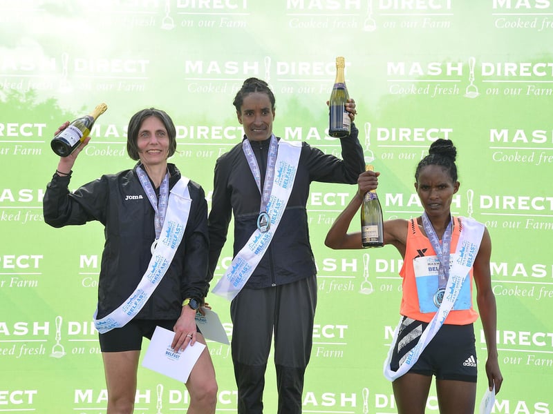 Shewaye Woldemeskel from Ethiopia was the first lady in a time of 2:37 while local runner Gladys Ganiel was second lady at 2:41:22. Gadise Gudisa Negate came in third place.