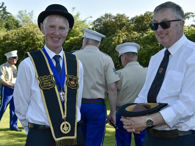 Royal Black Institution members preparing for the day ahead with a parade around Lurgan before heading to Bangor for the main event.