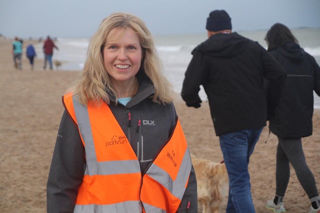 Karen Garvin volunteering at Portrush Parkrun