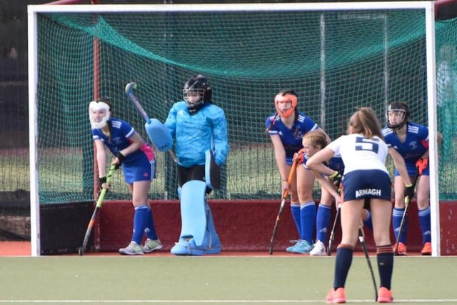 Going for the goal. NI and All Ireland Champions Portadown Ladies Hockey Club U14s are heading for Europe