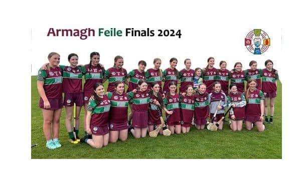 The Eoghan Rua under 15 camogs who have qualified for the All Ireland Feile in County Armagh next month. Credit Eoghan Rua