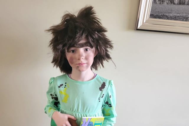 Grace Mckeown, Corran Integrated Primary, dressed as Mrs Twit from Roald Dahl's book, 'The Twits.'