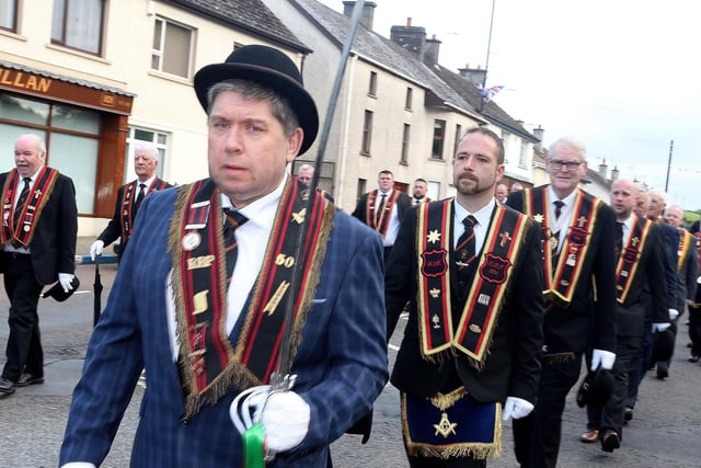 Members and visitors from Garvagh Star of Bethlehem RBP 504 pictured during their annual church parade to Garvagh First Presbyterian Church on Sunday evening