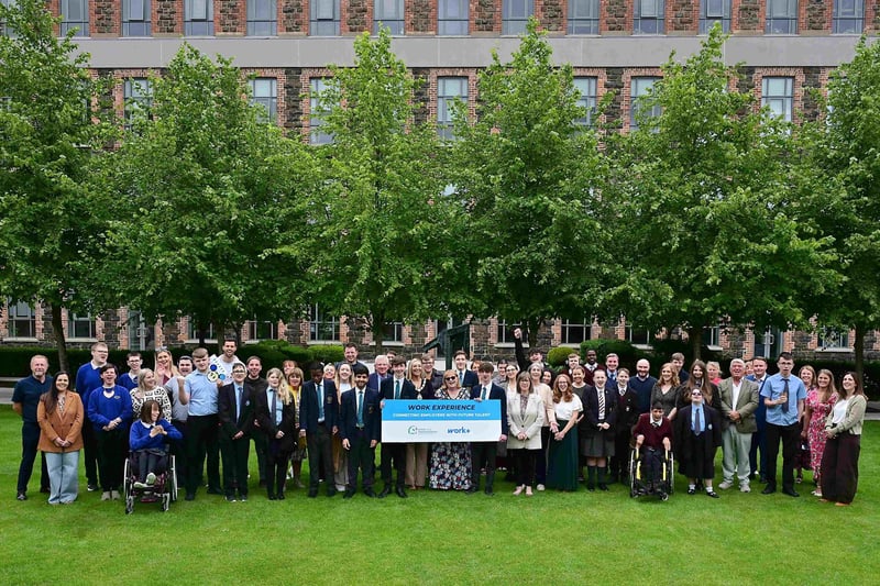Mayor or Antrim and Newtownabbey, Councillor Leah Kirkpatrick, and Deputy Mayor Councillor Julie Gilmour with work placement providers, participants, Elected Members, Workplus and Council Officers.