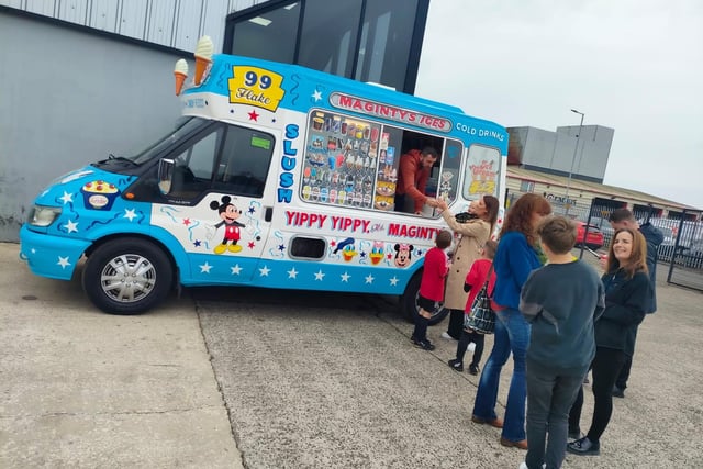 The ice cream van proved popular with those in attendance.