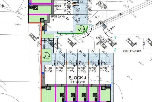 The approved townhouses will be built in two blocks. Credit: ABC planning portal
