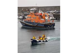 Portrush All weather Lifeboat was requested to launch by Belfast Coastguard to reports of a fishing boat with four people on board. CREDIT PORTRUSH RNLI
