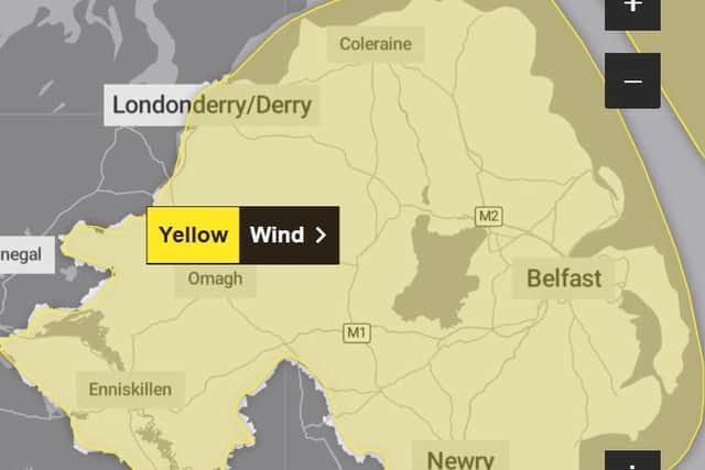 A yellow warning for strong winds has been issued for the province this weekend. Image: Met Office