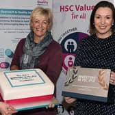 Pictured at the recent Investors In People celebration are Stephanie McCutcheon, Jacqui Reid, Northern Health and Social Care Trust Executive Director of Human Resources, Corporate Communications and Organisation Development, and Northern Health and Social Care Trust Chief Executive, Jennifer Welsh.
