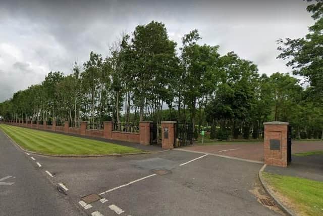 Three men are reported to have stolen railings from around graves in Blaris Road cemetery. Picture: Google.