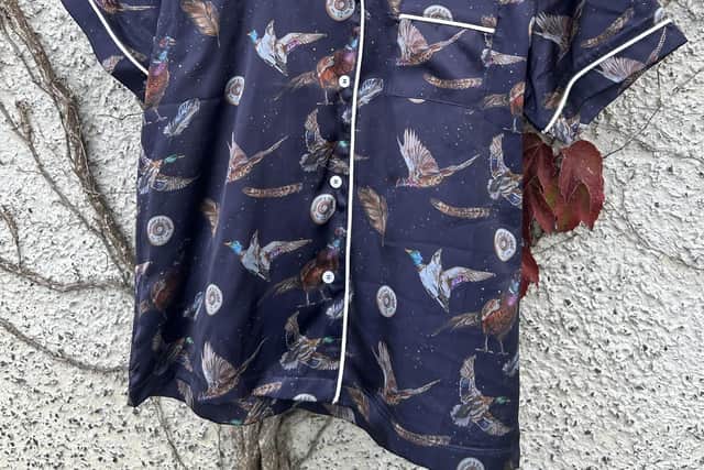 The Heritage Huntress pyjama set, featuring hand-drawn designs.