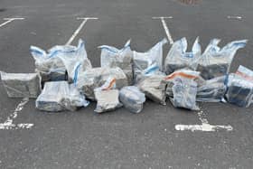 A significant quantity of suspected cannabis with a street value thought to be in the region of £2.1million was discovered and seized in Co Tyrone. Picture: PSNI