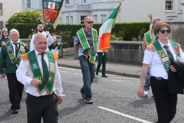 Gortrickey Band pictured at the Co Antrim AOH parade in Carnlough on Sunda