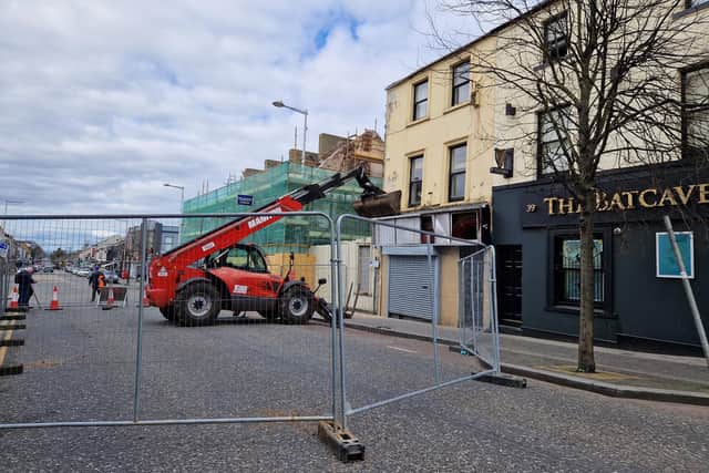 It's business as usual in William Street, Lurgan despite part of the street being closed to traffic.