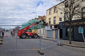 It's business as usual in William Street, Lurgan despite part of the street being closed to traffic.