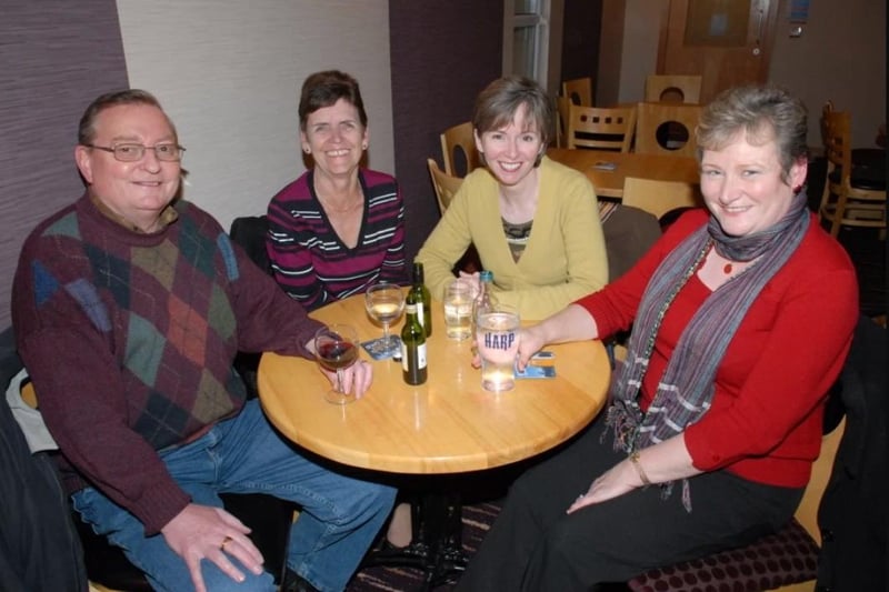 Seamus and Anne-Marie Robinson, Annette Campbell and Rosaleen Campbell attending the St John Ambulance quiz in the Olderfleet Bars in 2010.
