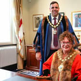 Mid and East Antrim Mayor Gerardine Mulvenna and Deputy Mayor Stewart McDonald. Pic: Mid and East Antrim Borough Council