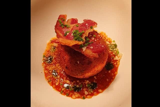 Arancini of Jubilee Farm bacon, Provencal sauce and Parmesan. Photo: Jubilee Farm