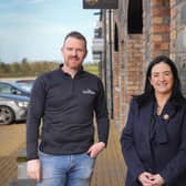 Patrick Hughes, owner of Clonoe Village Business Park, pictured with Mary O'Neill, business development manager at Ulster Bank. Credit: Aaron McCracken