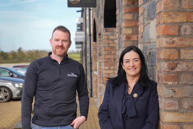 Patrick Hughes, owner of Clonoe Village Business Park, pictured with Mary O'Neill, business development manager at Ulster Bank. Credit: Aaron McCracken
