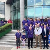 Royal Hillsborough Protestant Boys Flute Band, which was recently welcomed to Lagan Valley Island by then Mayor Andrew Gowan, is hosting a parade in Hillsborough on Wednesday June 12. Pic credit: LCCC