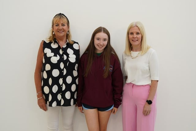 One of the high achievers of Lismore College, Craigavon was Abbie McConville who got 2A*, 8A, 2B  at GCSE level. She is pictured with Mrs McConnell (Head of Year) and Mrs Reynolds (Key Stage 4 Leader).