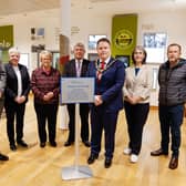 Chief Executive Richard Baker GM, Cllr Alison Bennington, Cllr Vera McWilliam, Cllr Billy Webb MBE JP, Cllr Mark Cooper (Mayor), Cllr Roisin Lynch and Ald Stephen Ross at the Museum at The Mill reopening.