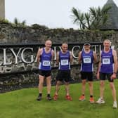 Christopher McNickle, Niall Kennedy, Darren Walsh and David Shiels at the Larne 10k. Credit David McGaffin
