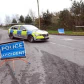 The Ballynahonemore Road in Armagh has been shut in both directions near the junction with Jubilee Park and at Edenaveys, following a crash during the early hours of Sunday morning. Picture: Pacemaker