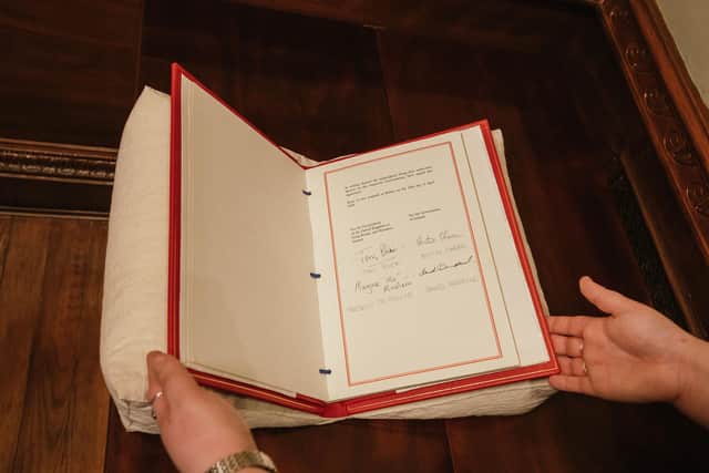 The Good Friday Agreement goes on display in Hillsborough Castle