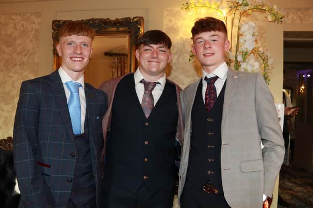 Jay, Jamie and Liam looking forwad to St. Paul's High School Formal in the Carrickdale Hotel. INNR3828