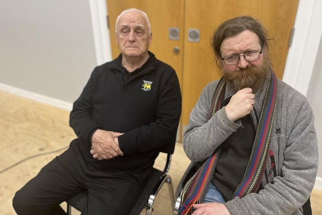 Pictured in rehearsals for Ballywillan Drama Group's production of Fiddler on the Roof are Harry Stinson and Tom Waddell.