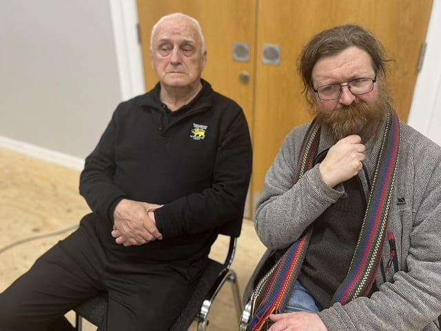 Pictured in rehearsals for Ballywillan Drama Group's production of Fiddler on the Roof are Harry Stinson and Tom Waddell.